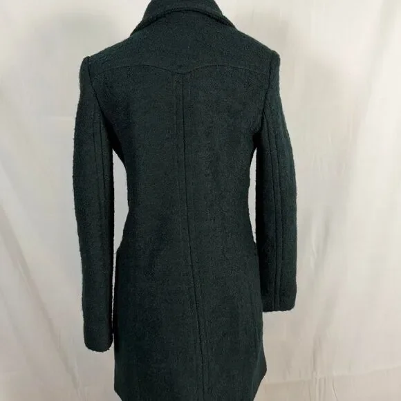 Streetwear DKNY Forest Green Wool Blend Pea Coat‎ Women's - Picture 3 of 7